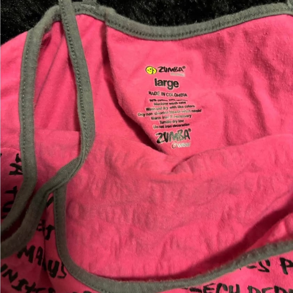Zumba Fitness Pink and Black Graphic Tank